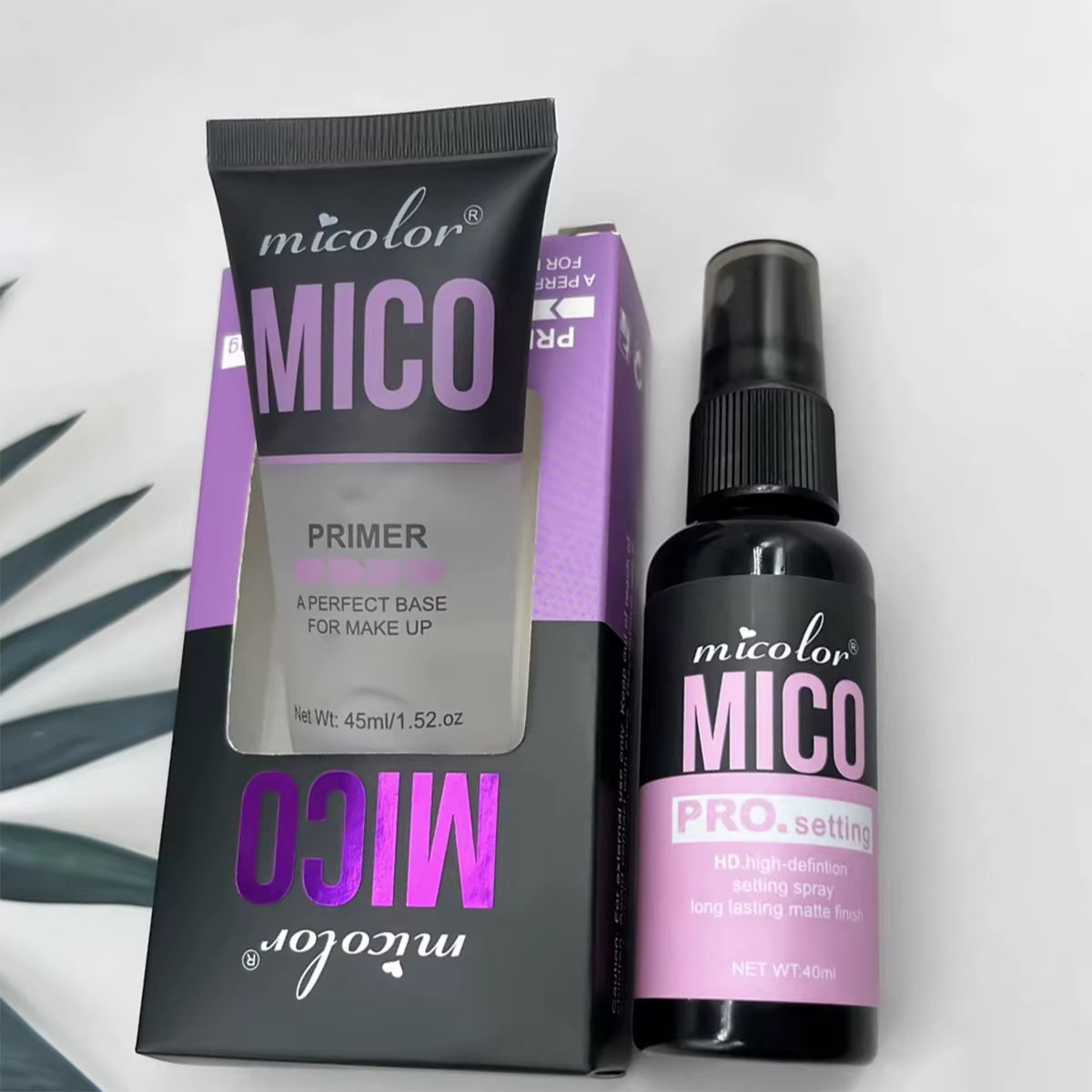Makeup Set of Makeup Primer + Setting Spray, Invisible Pore Color Rendering Hold Makeup, for Base Makeup and Makeup Finishing