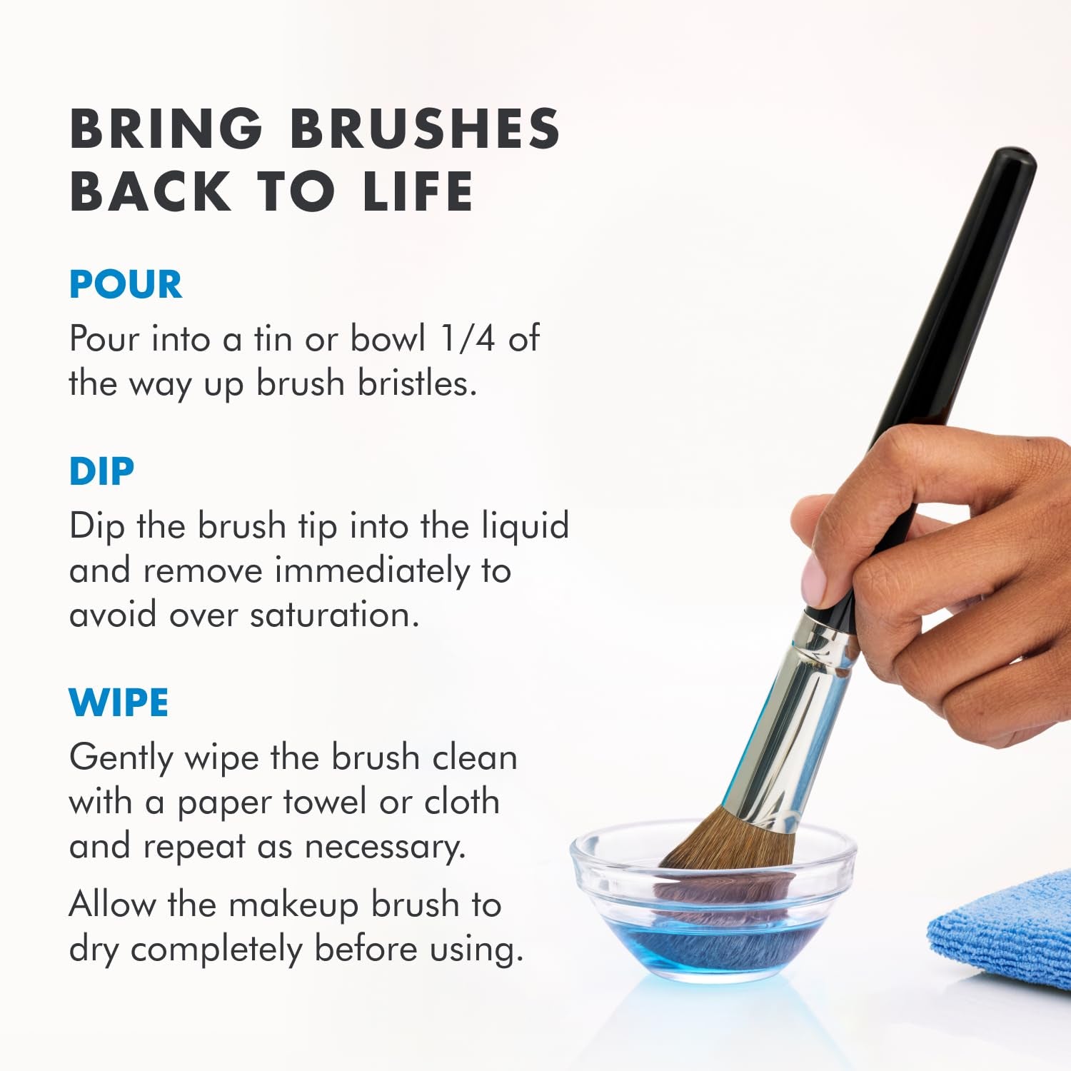 Original Blue Vanilla Makeup Brush Cleaner Solution - Professional Cleanser for Makeup Brushes - Quick-Drying, Rinse-Free Formula - Removes Stubborn Waterproof Make up (16 Fl Oz)