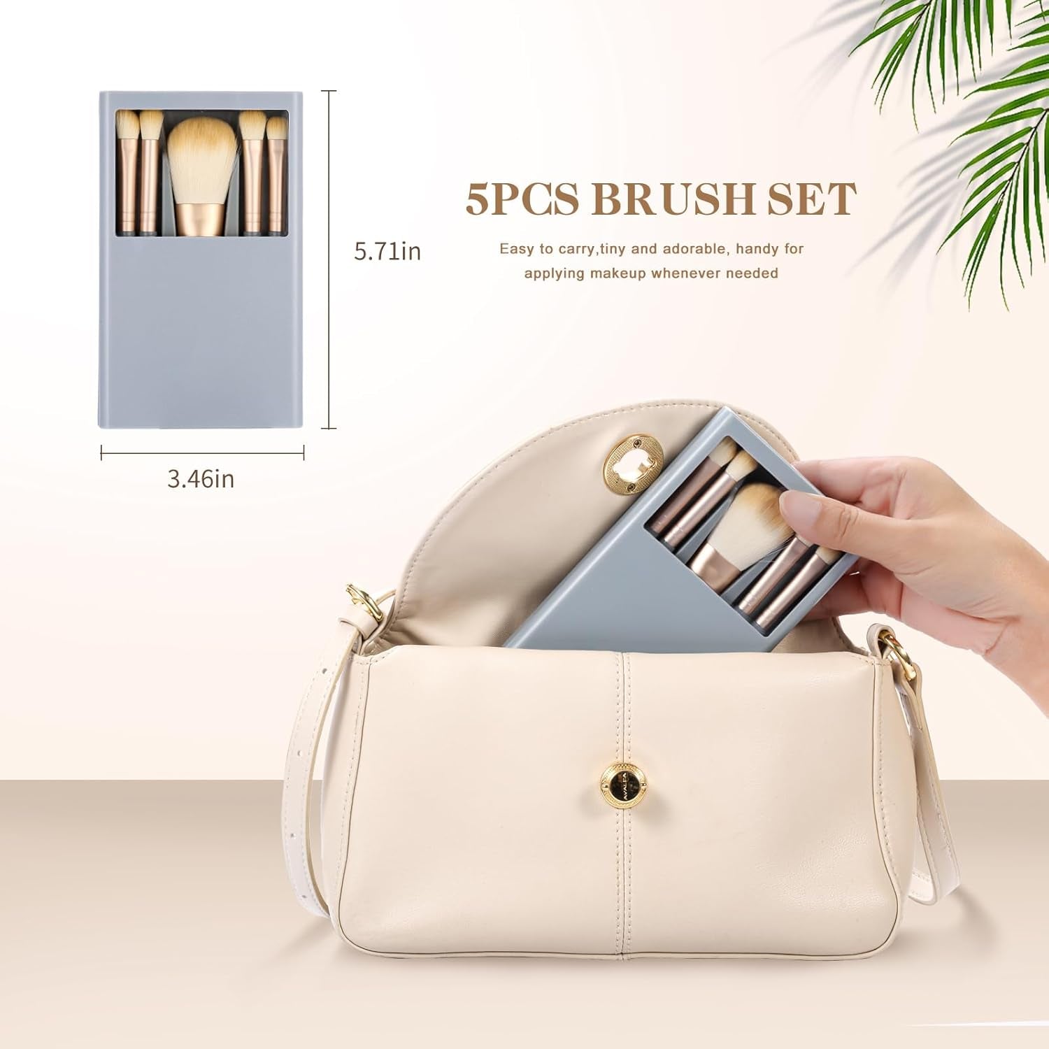 Eye Shadow Brush Set，Travel Makeup Brush Set with Case，Teen Brushes Makeup with Mirror，Kids Small Makeup Brush Kit，Girls Cosmetic Eyeshadow Brushes for Purse, Make up Brushed (Blue)