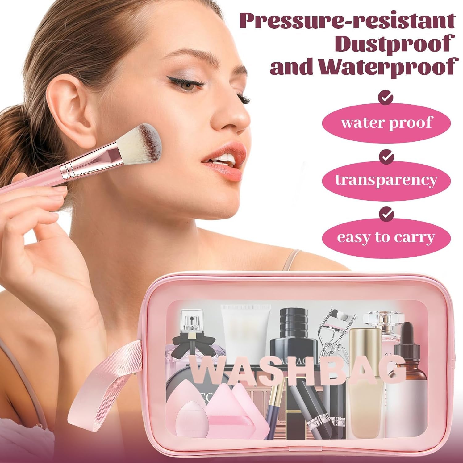 80PCS Makeup Brushes, Makeup Brush Set Professional Makeup Kit Multi-Functional Makeup Tool Set with Case Facial Makeup Accessories,Brush Set Eye & Makeup Sponge(Pink)