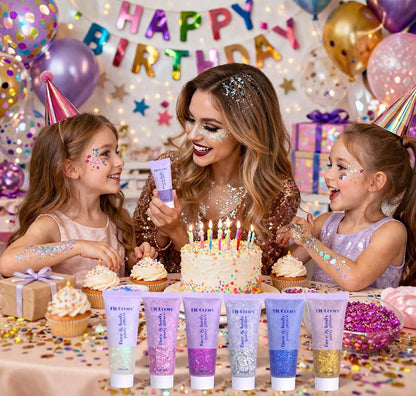 Patriotic Red White and Blue Face Hair Glitter Gel, 4Th of July Accessories 100Ml Sparkling Hair Body Glitter for Women Kids Makeup World Cup Team USA Independence Day Celebration(Usa+Usa)