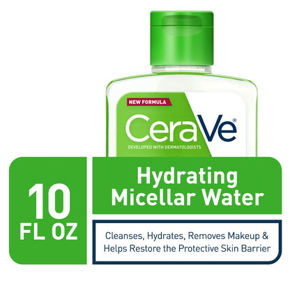Micellar Water, Hydrating Facial Cleanser & Eye Makeup Remover, 10Oz | Rinse-Free Skin Care Formula with Ceramides and Glycerin Acts as a Gentle Daily Makeup Remover Suitable for Sensitive Skin