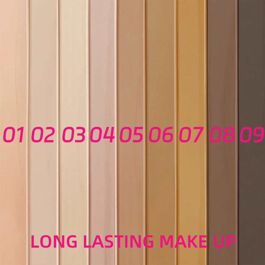 9 Shade Full Coverage Concealer Liquid Foundation Makeup High Coverage Base Makeup Cushion Foundation Cream Natural Matte