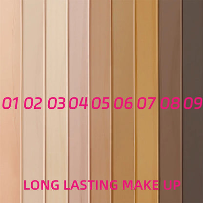 9 Shade Full Coverage Concealer Liquid Foundation Makeup High Coverage Base Makeup Cushion Foundation Cream Natural Matte
