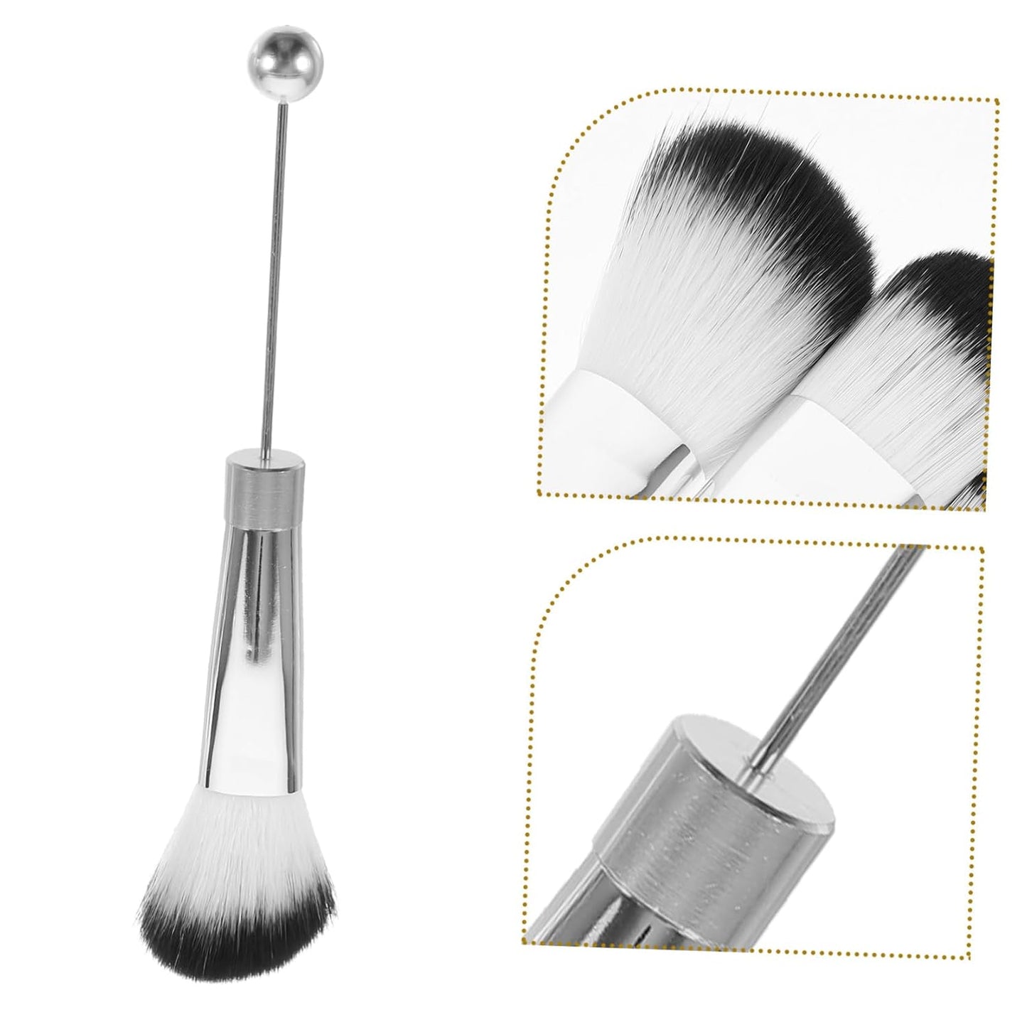 1Set Makeup Brush Set Metal Handle Soft Bristles for Blush and Powder Application Portable Cosmetic Brushes for Travel and Everyday Use