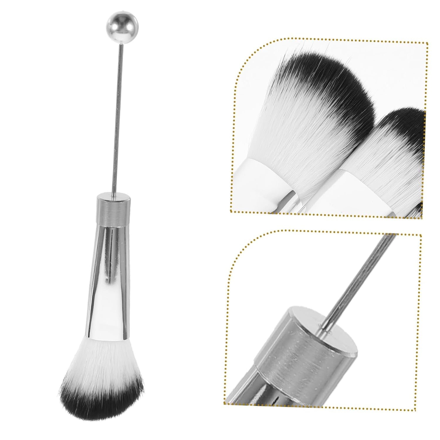 1Set Makeup Brush Set Metal Handle Soft Bristles for Blush and Powder Application Portable Cosmetic Brushes for Travel and Everyday Use