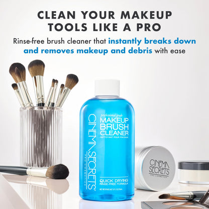 Original Blue Vanilla Makeup Brush Cleaner Solution - Professional Cleanser for Makeup Brushes - Quick-Drying, Rinse-Free Formula - Removes Stubborn Waterproof Make up (16 Fl Oz)