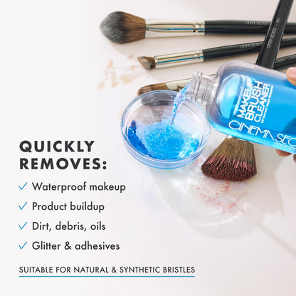 Original Blue Vanilla Makeup Brush Cleaner Solution - Professional Cleanser for Makeup Brushes - Quick-Drying, Rinse-Free Formula - Removes Stubborn Waterproof Make up (16 Fl Oz)