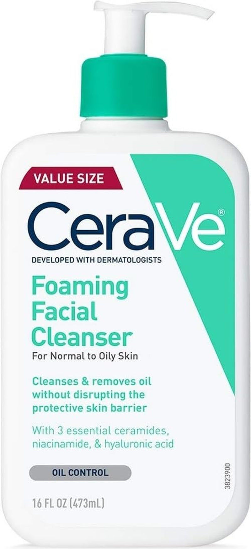 Foaming Facial Cleanser, Face Wash for Oily Skin, 16Fl Oz | Skin Care with Hyaluronic Acid & Niacinamide, Makeup Remover, Daily Face Wash for Men & Women, Fragrance Free, Oil Control