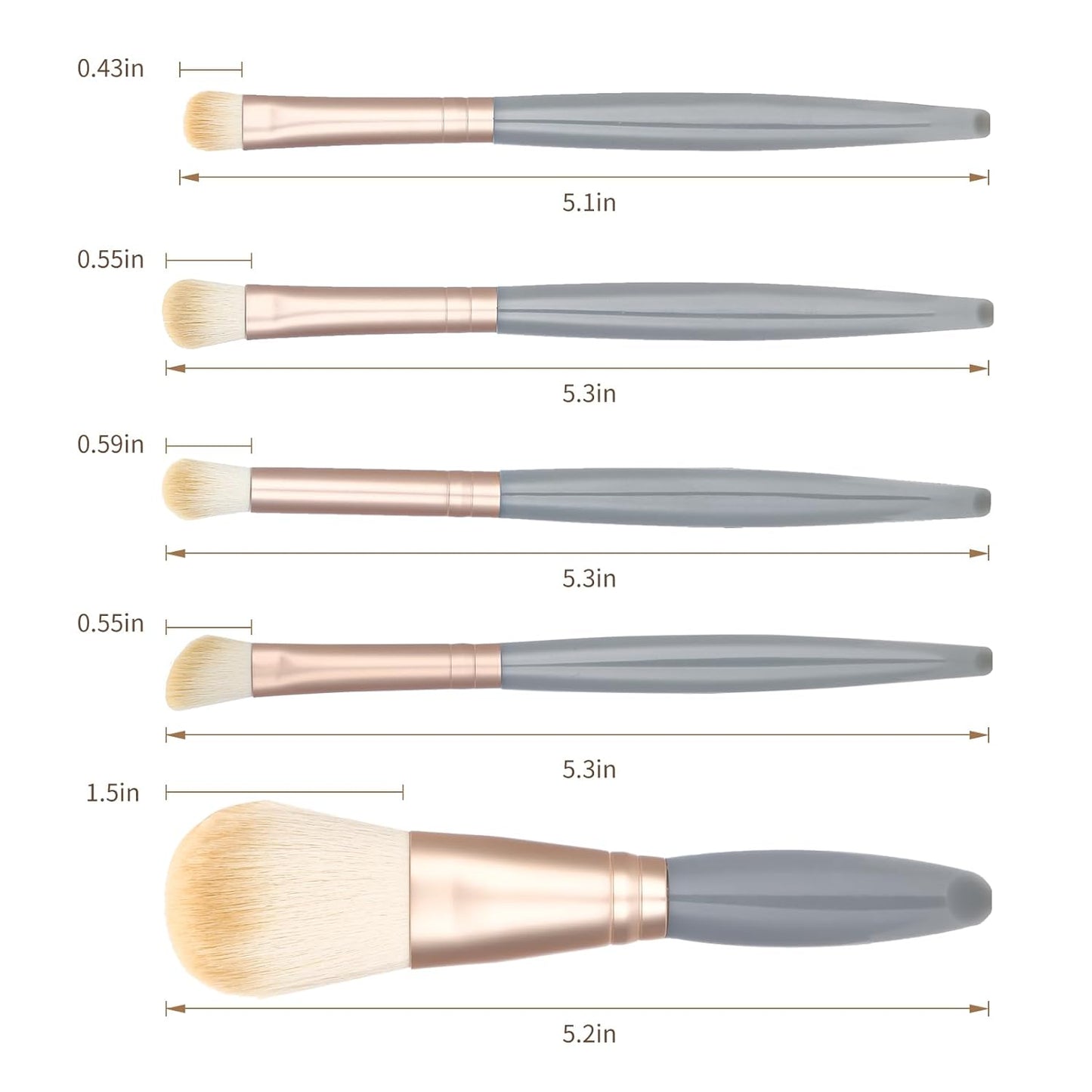 Eye Shadow Brush Set，Travel Makeup Brush Set with Case，Teen Brushes Makeup with Mirror，Kids Small Makeup Brush Kit，Girls Cosmetic Eyeshadow Brushes for Purse, Make up Brushed (Blue)