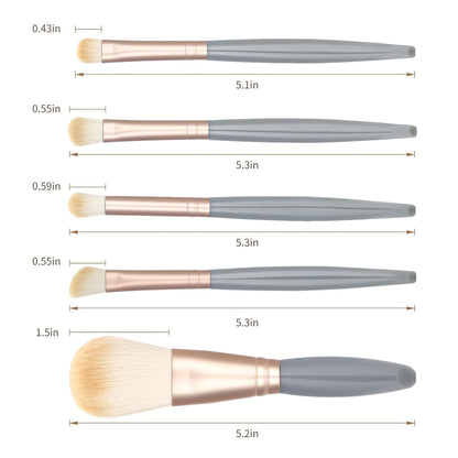Eye Shadow Brush Set，Travel Makeup Brush Set with Case，Teen Brushes Makeup with Mirror，Kids Small Makeup Brush Kit，Girls Cosmetic Eyeshadow Brushes for Purse, Make up Brushed (Blue)