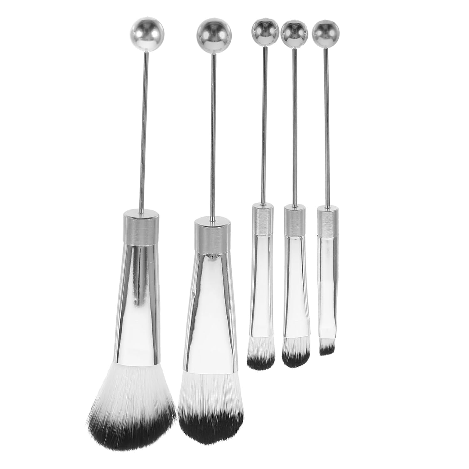 1Set Makeup Brush Set Metal Handle Soft Bristles for Blush and Powder Application Portable Cosmetic Brushes for Travel and Everyday Use