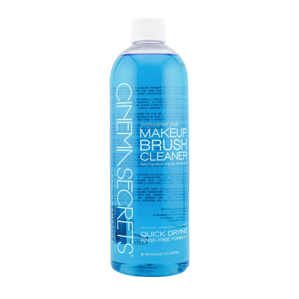 Original Blue Vanilla Makeup Brush Cleaner Solution - Professional Cleanser for Makeup Brushes - Quick-Drying, Rinse-Free Formula - Removes Stubborn Waterproof Make up (16 Fl Oz)